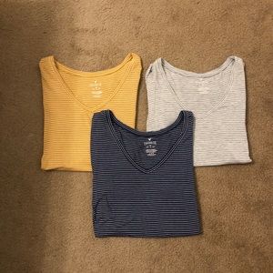 American Eagle Favorite T Striped V Neck Bundle